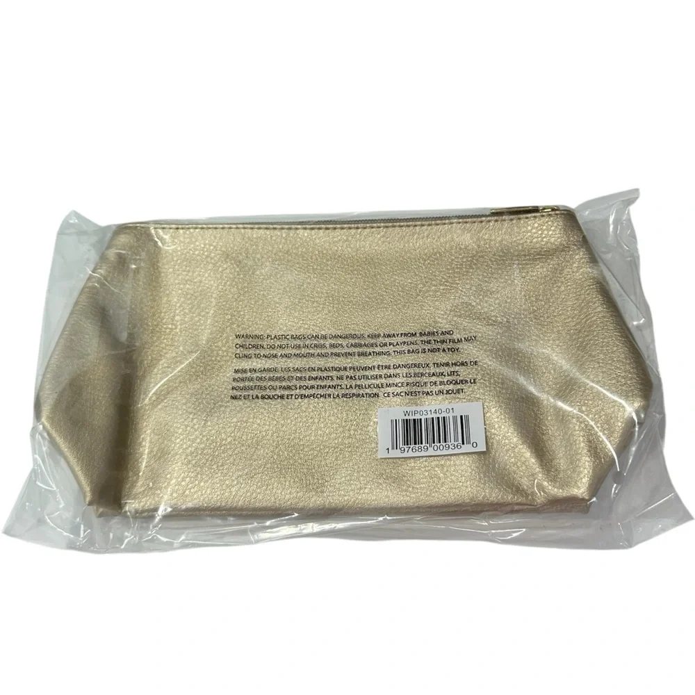 Tarte Gold Pretty & Poised Makeup Cosmetic Bag Handbag Clutch Bag Purse NWT